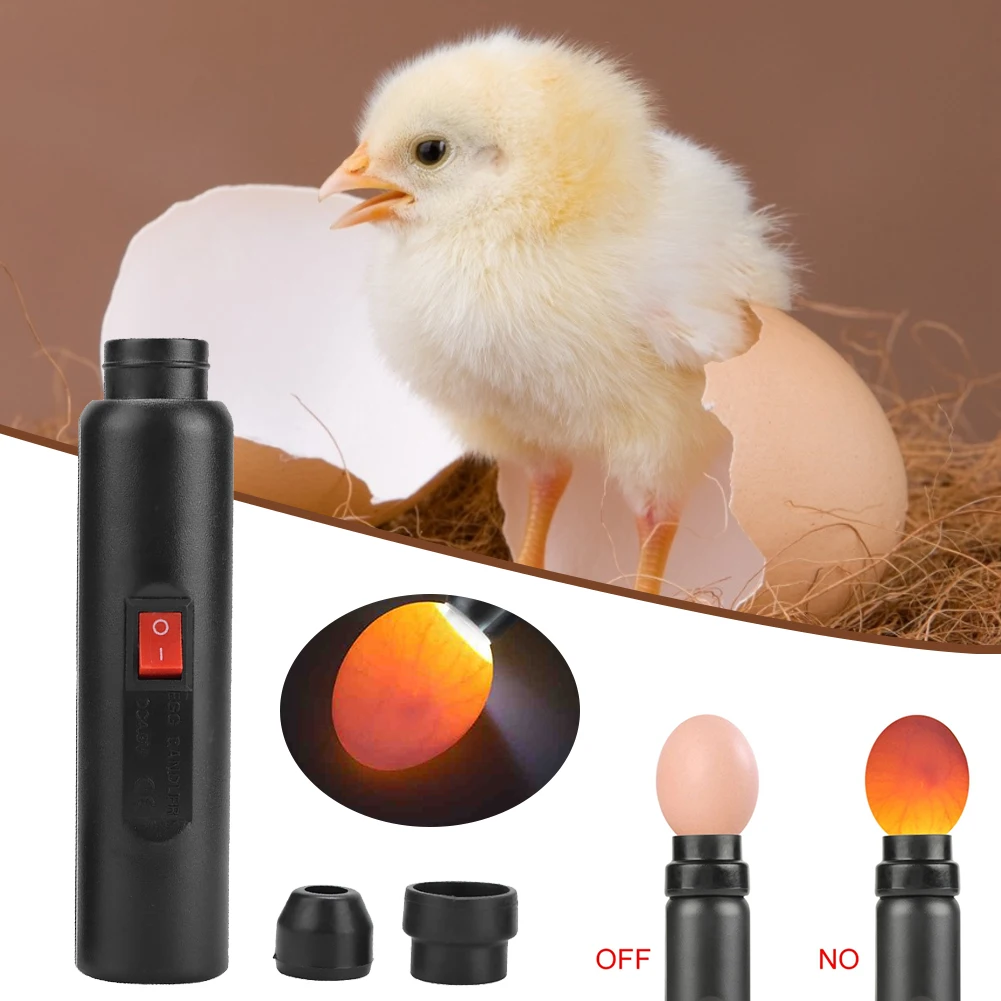 

220V Egg Candler Tester Bright Cool LED Light Egg Candler Tester with 2 Holders for Chicken Quail Poultry Incubator Brooder