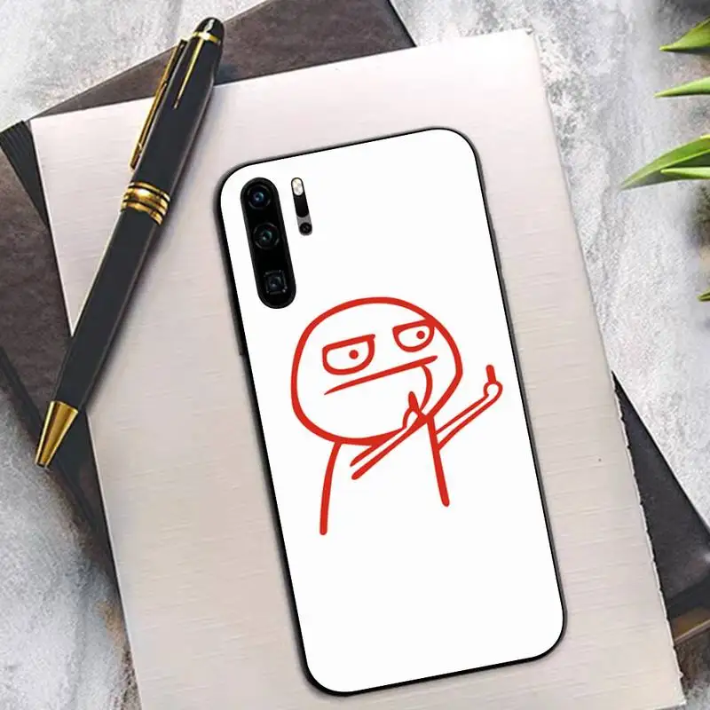 FHNBLJ Funny Man Middle Finger Black TPU Soft Phone Case for huawei P8 P9 p10 p20  P30 P40 pro lite psmart 2019