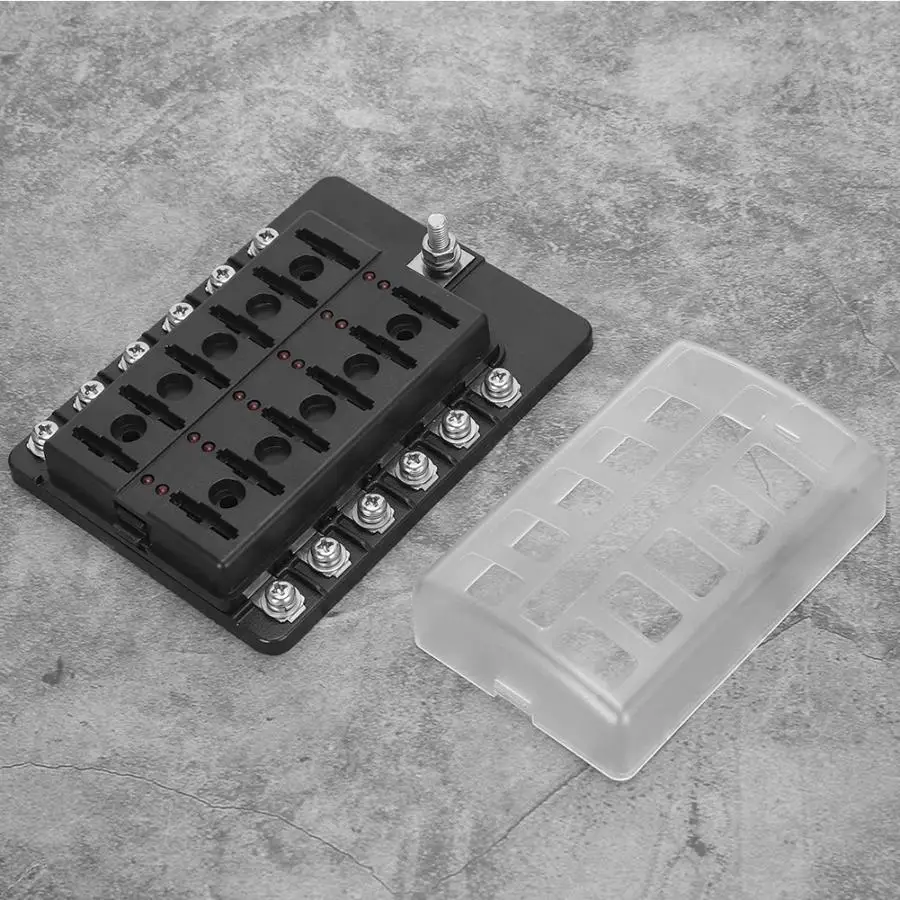 

12 Way 24pcs Blade Fuse with LED Indicator 32V Fuse Holder Box Block for Truck