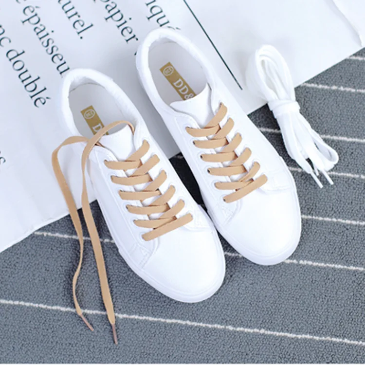 

Женские теннисные туфли, Вулканизированная подошва, на шнуровке, повседневная обувь на платформе, белые