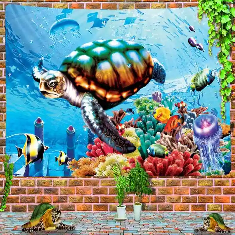 

Big Turtle Ocean Decorative tapestry wall boho Beach towels home Bedroom Living macrame room kawaii bedding wholesale