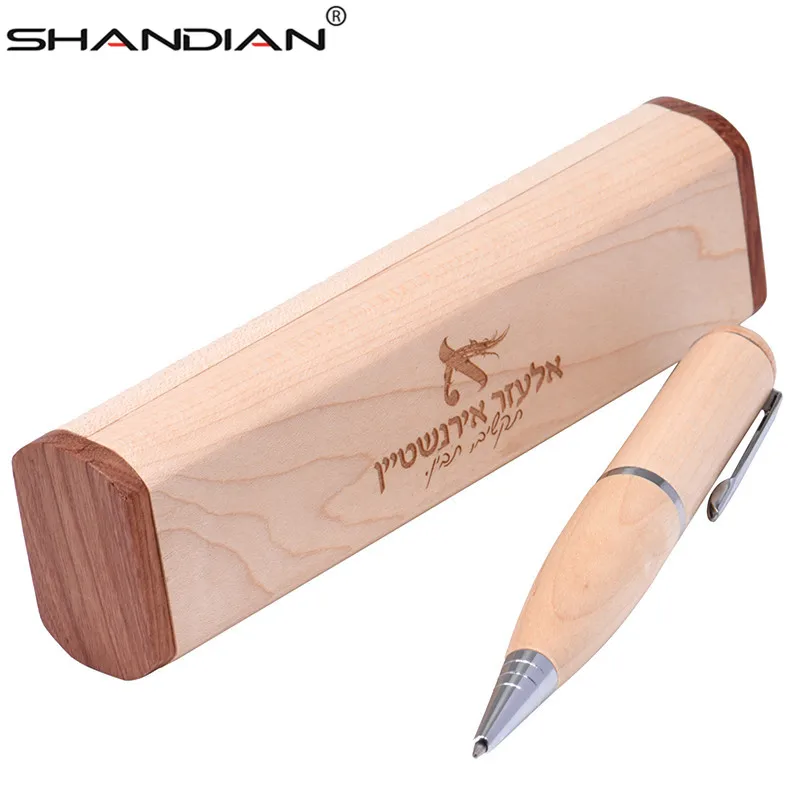 Ручка шариковая SHANDIAN деревянная с подарочной коробкой флэш накопитель usb флеш 4