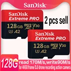 SanDisk 2 шт., распродажа, Extreme Pro A2 TF micro SD 128 ГБ 256 Гб 400 ГБ 512 ГБ ТБ 64 ГБ 32 ГБ, Стандартная карта памяти U3 для DJI drone 170