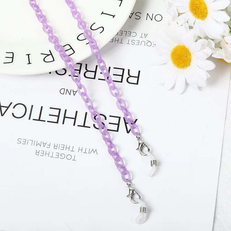 

Acrylic Glasses Chain Anti-slip Sunglasses Strap Reading Eyeglasses Cord Holder Neck Rope Lanyard for Women Men 2021 New