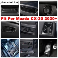 stainless steel interior rest pedal gear shift door bowl water cup frame cover trim accessories for mazda cx 30 2020 2022