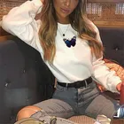 Женский Осенний свитшот с длинным рукавом и принтом