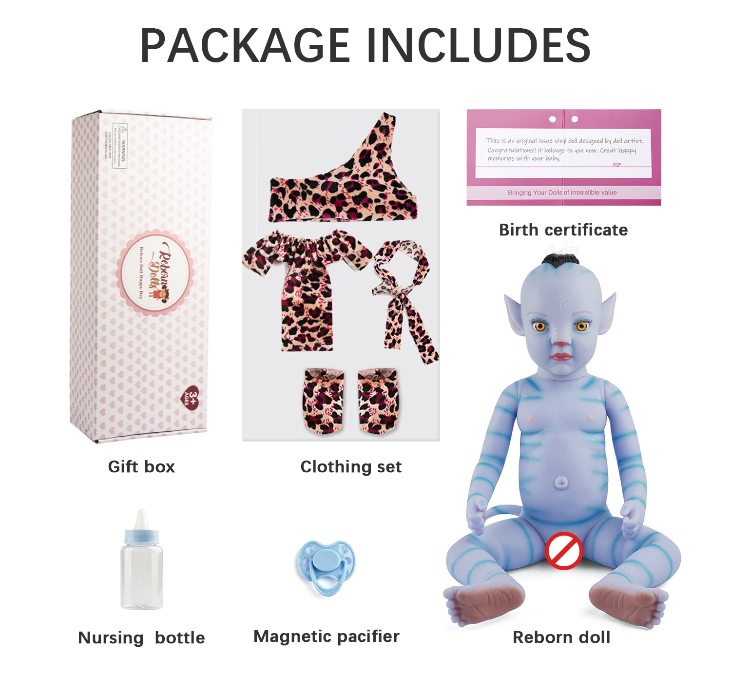 

20 Inches Avatar Reborn Baby Doll Night Light Full Soft Vinyl Toy Lifelike Newborn Reborn Dolls Toys Gift LOL For Girl Children