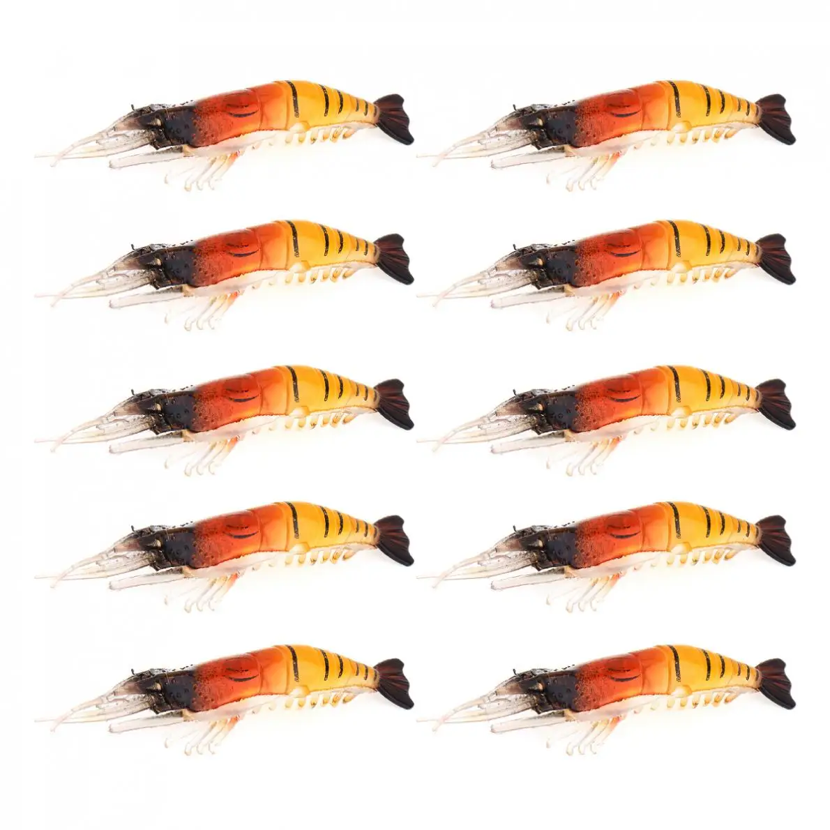 Мягкая рыболовная приманка в виде креветки 10 шт./лот 8 см искусственная