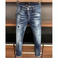 DSQUARED2 European Style Slim Denim Trousers Jeans Straight Biker Hole Pants 9322#