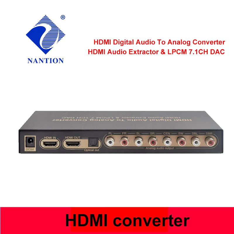 Аудио экстрактор HDMI-com 4K HDMI цифровой аудио от LPCM до 7 1 Аналоговый преобразователь