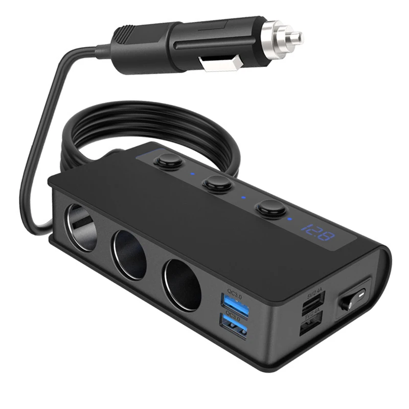 Разветвитель Прикуривателя CDEN с 4 USB портами и светодиодным индикатором|Адаптер