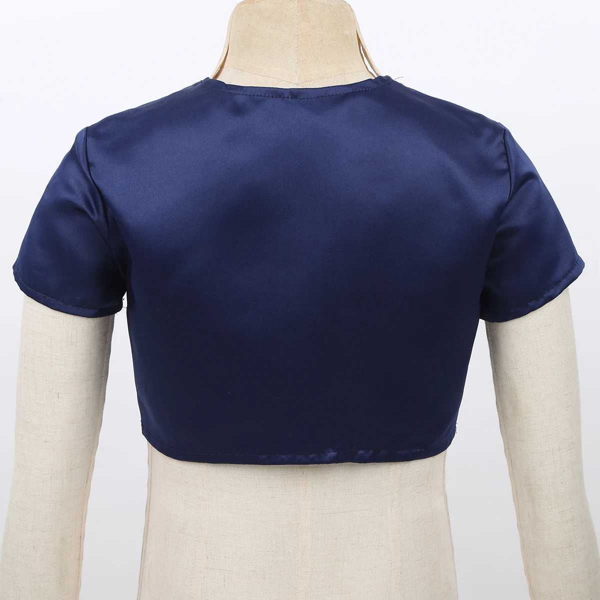 Летнее однотонное атласное болеро с коротким рукавом для маленьких девочек