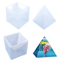 large 3d pyramid silica gel mold reusable epoxy resin mold for diy handmade jewelry pendant crafts living room table ornaments