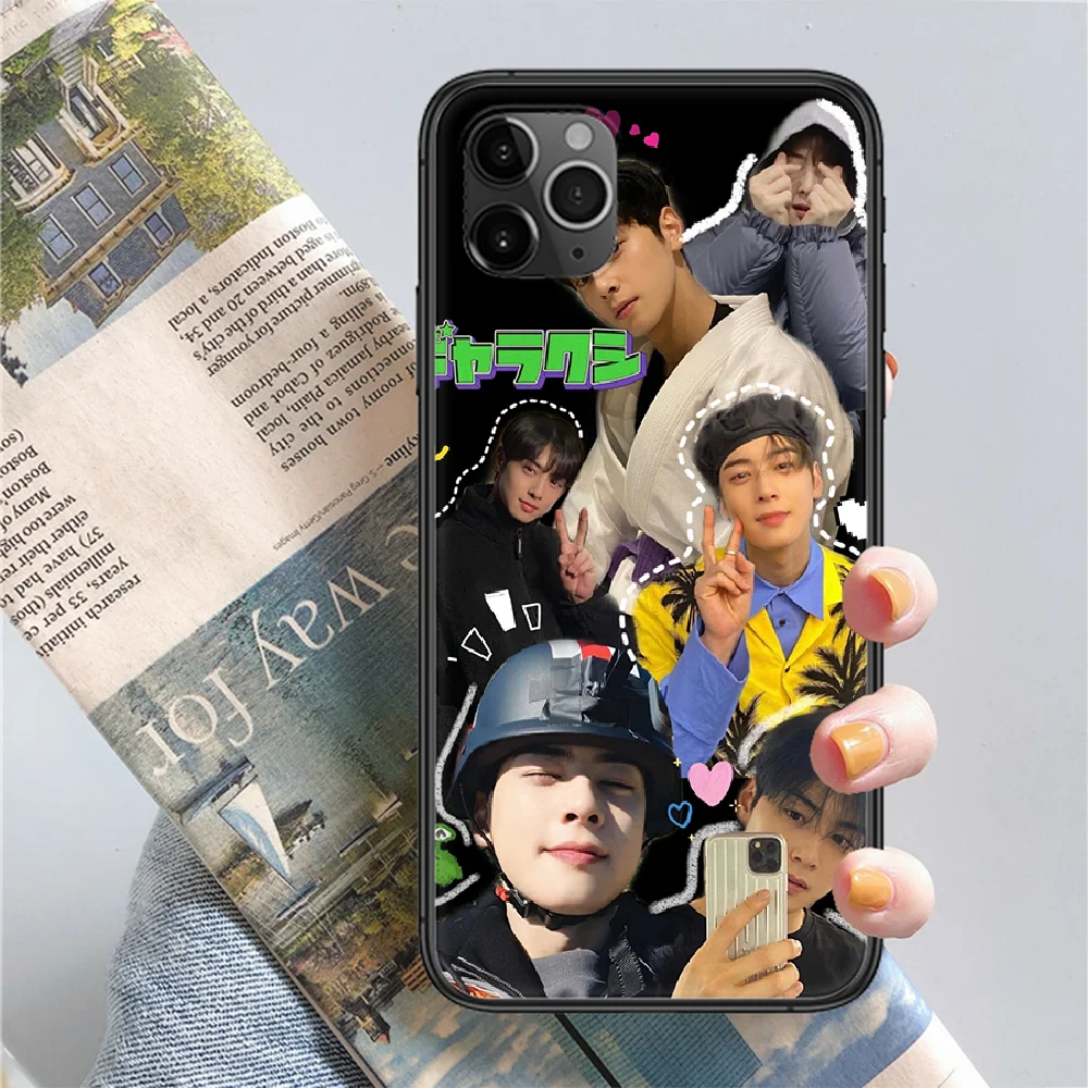 singer Cha EunWoo Phone Case Cover Hull For iphone 5 5s se 2 6 6s 7 8 12 mini plus X XS XR 11 PRO MAX black pretty Etui tpu |