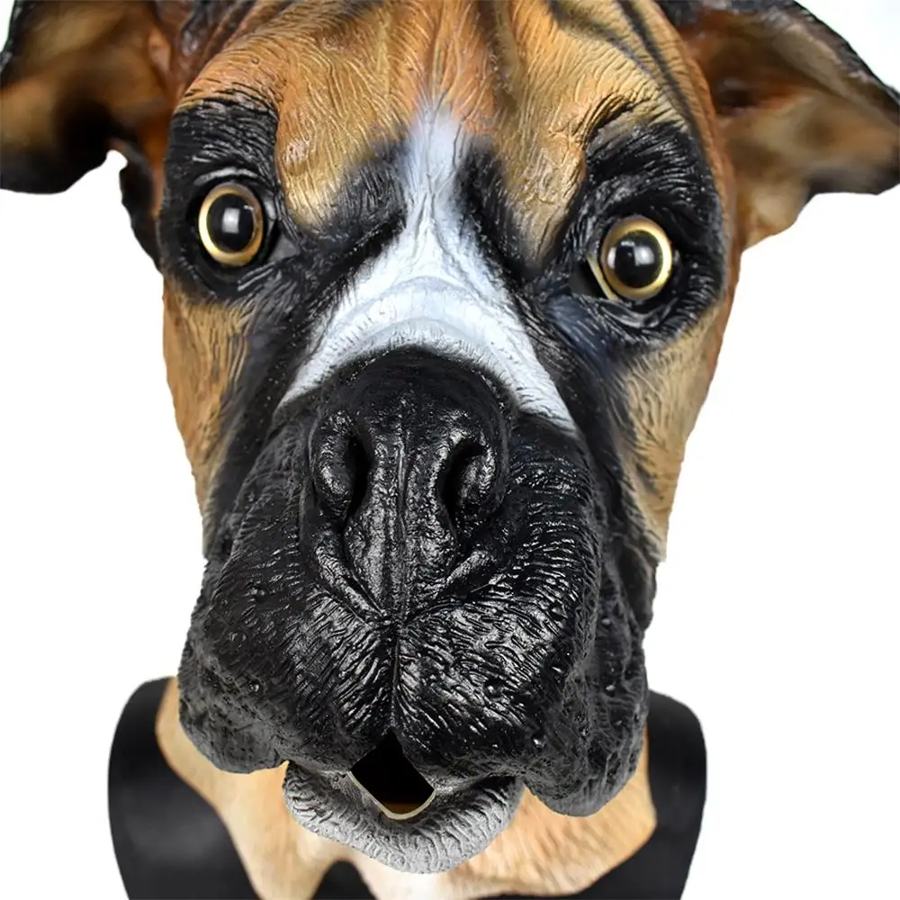 Маска для Хэллоуина Реалистичная латексная боксерская маска головы собаки