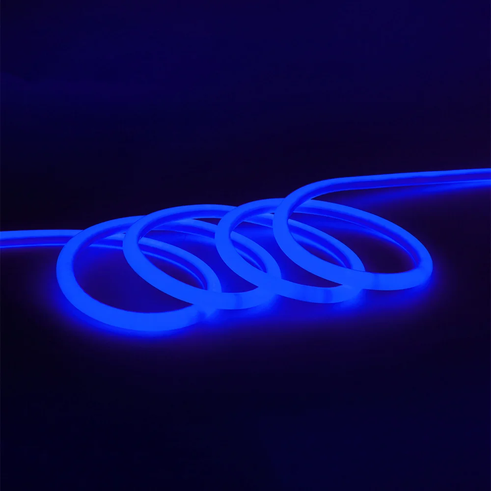 Светодиодные ленты 12V SMD2835 неоновый светильник 360 круглый гибкий домой открытый Рождественский праздник Водонепроницаемый светильник автомобильный набор, волшебная гирлянда, светильник - Испускаемый цвет: Синий