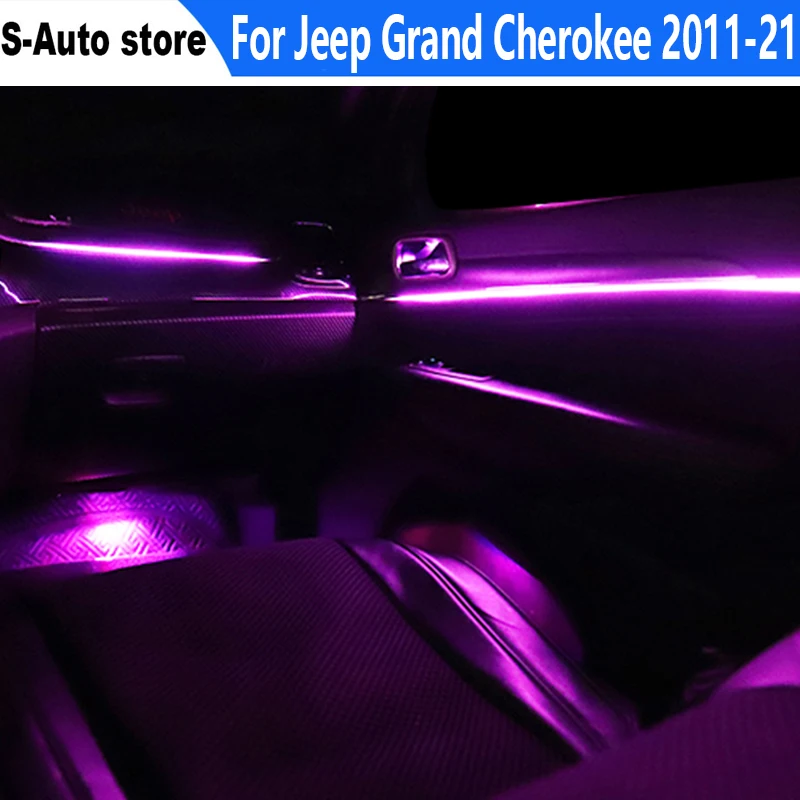 

17 шт. для Jeep Grand Cherokee 2011-2021, специальный автомобильный атмосферный свет, модернизация интерьера, светодиодный атмосферсветильник