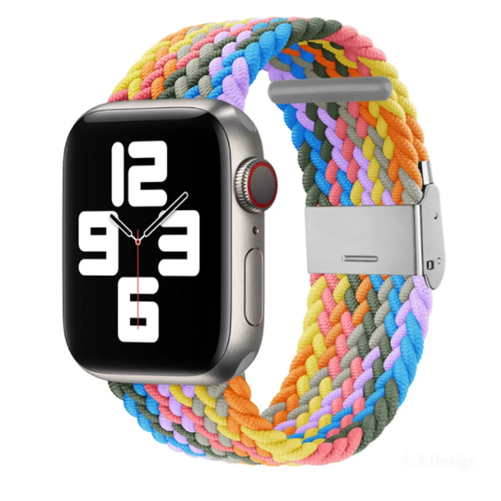 Ремешок нейлоновый для Apple Watch Band 44 мм 42 38 40 эластичный соло-браслет IWatch 6/SE/5/4/3