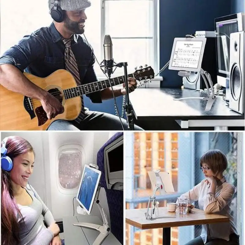 

360 Rotating Mount 2 in 1 Flexible Lazy Bracket, Pull-Up Desktop/Wall Cell Phone Tablet Holder Stand Adjustable for Bed Kitchen