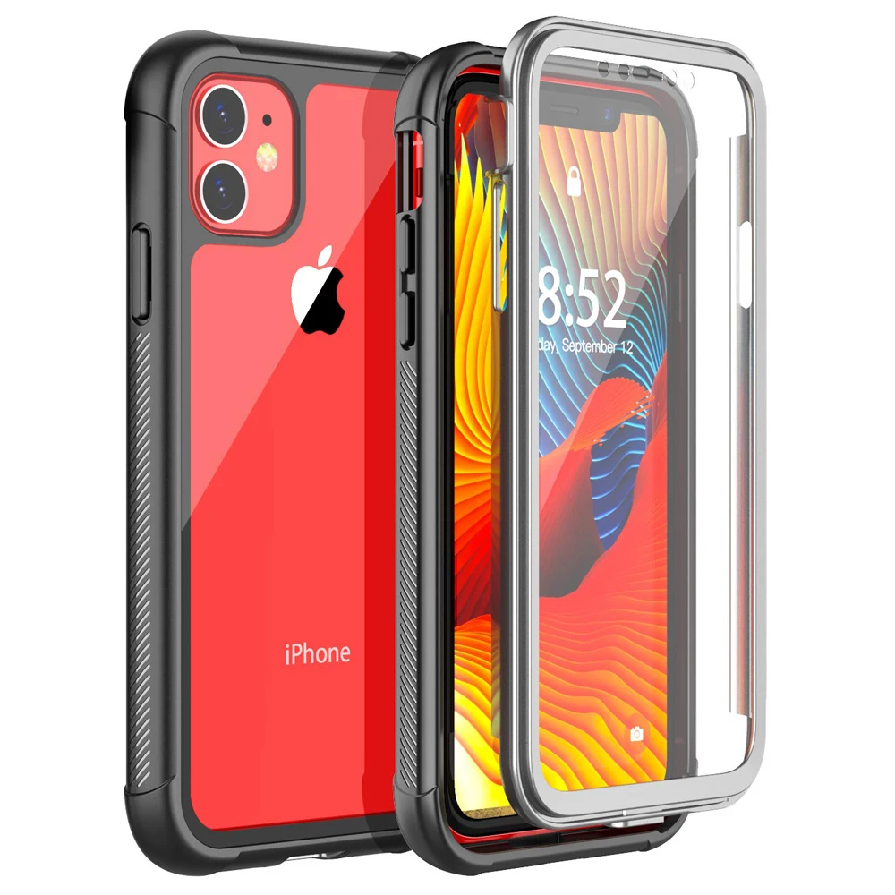 Чехол для iPhone 11 Pro MAX 2019 защита на 360 градусов полноразмерный прочный прозрачный