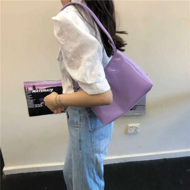 Сумка хобо женская из лакированной кожи роскошный дизайн сумочка для подмышек