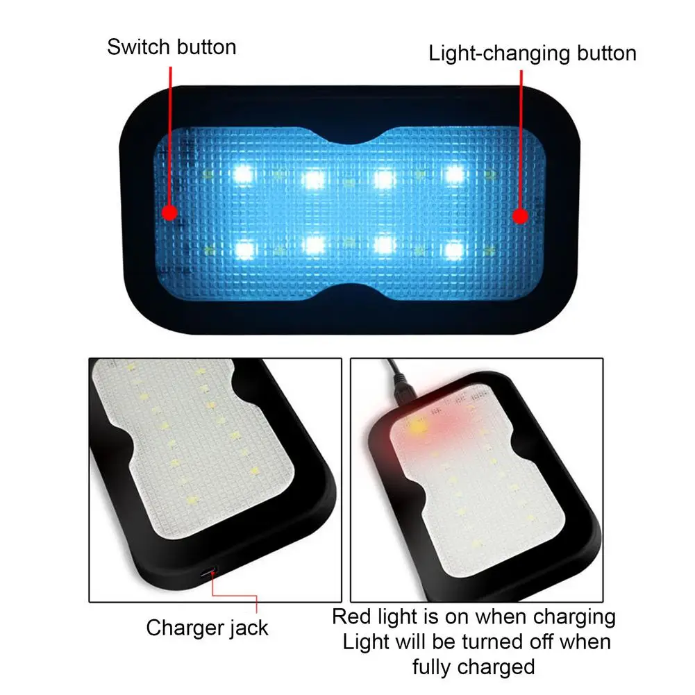 

Car Interior Reading Light USB Rechargeable Magnetic LED Night Auto Dome Reading Light Ceiling Lamp For Car Interior Accessories