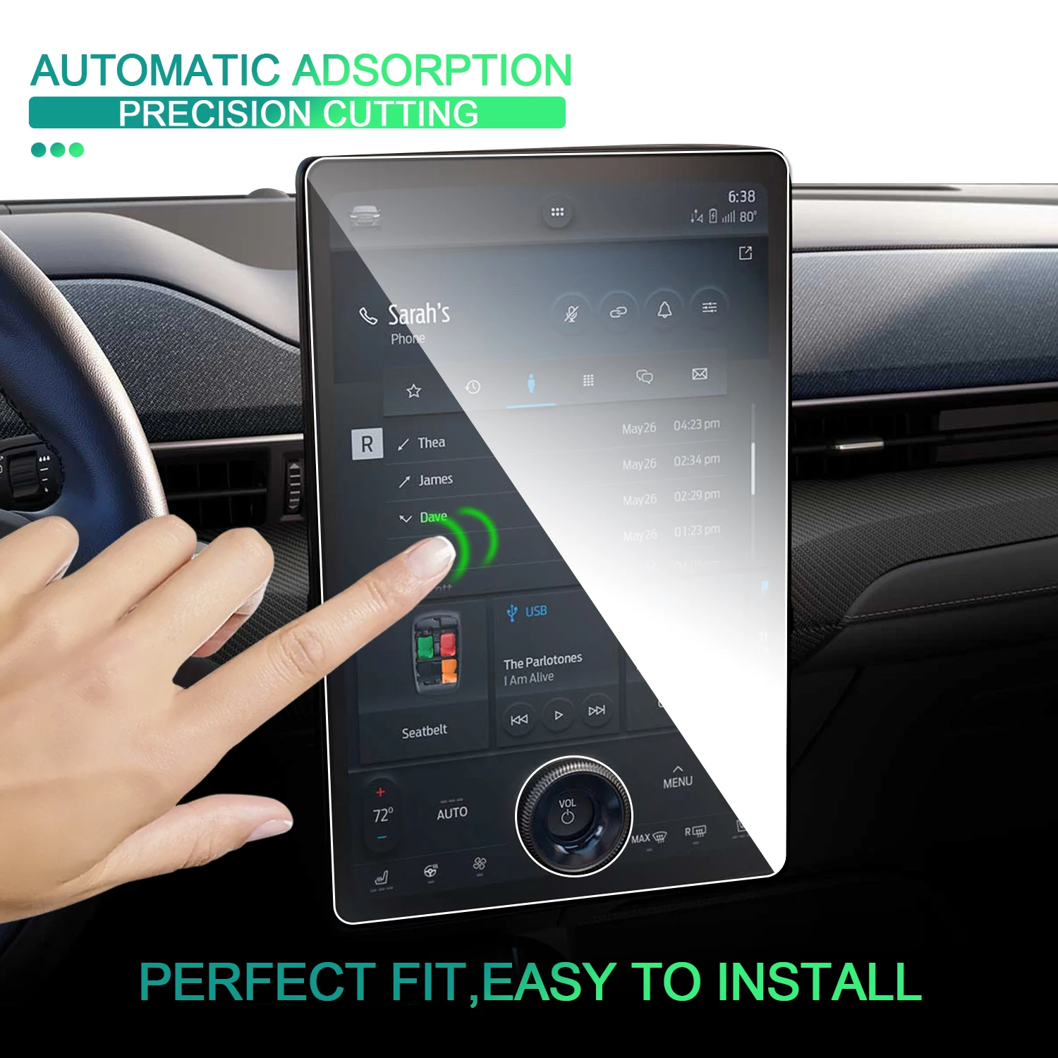 ruiya for mustang mach e 2021 15 5 inch car navigation touch screen protector auto interior accessories tempered glass film free global shipping