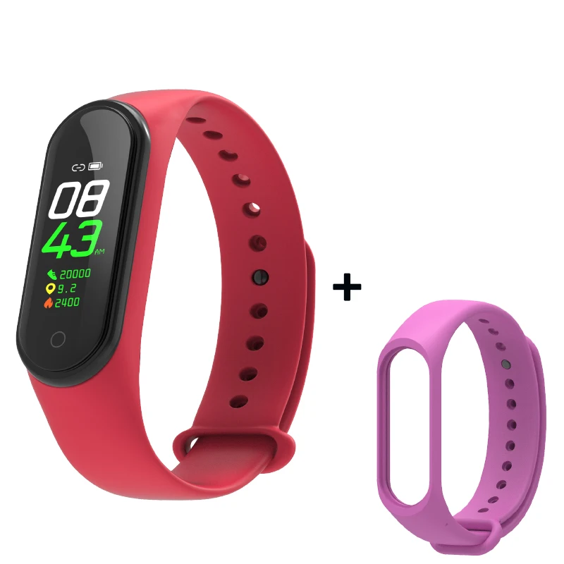 As shown24 Smart Fitness Bracelet M4 Tracker Waterproof Pedometer Blood Pressure Watch Support Multi-Languauge Wristband For Men Women Kids - Цвет: As shown24