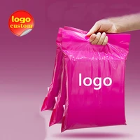 white pink purple poly mailer express bag tote envelope plastic shipping self adhesive delivery packaging with envelope handle