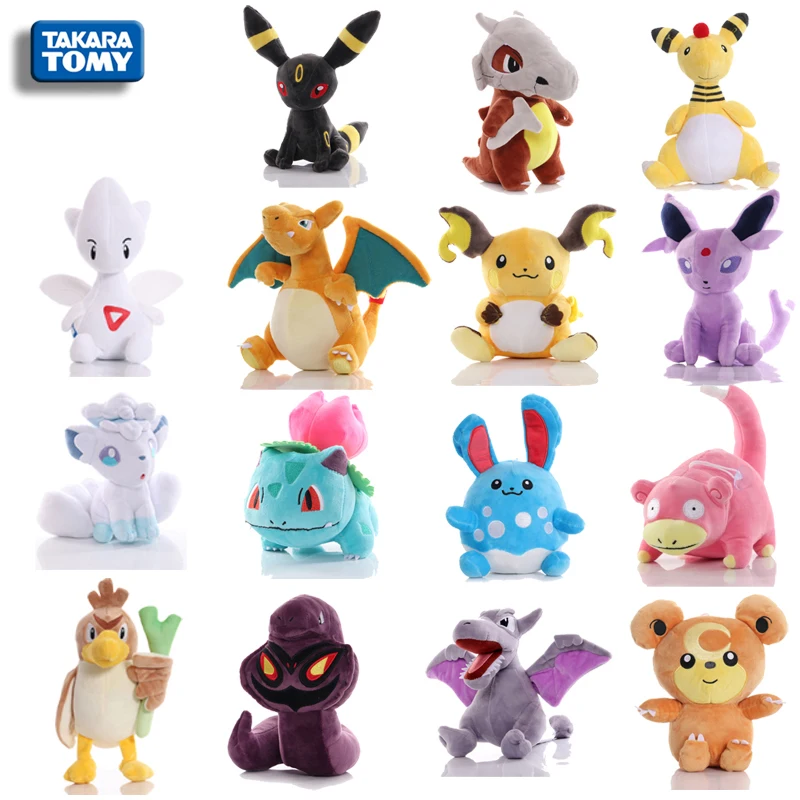 17 видов стилей TAKARA TOMY Покемон Плюшевые игрушки оригинальный Пикачу белка