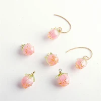 10pcs diy handmade sweet fruits earrings for women cute little strawberry resin pendant bracelet earrings accessories materials