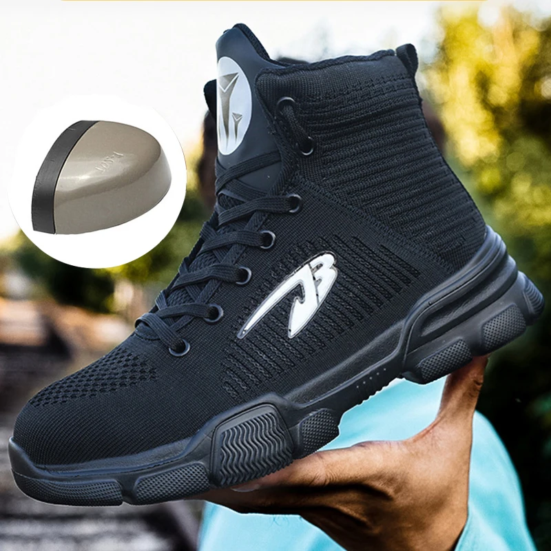 

Male Work Shoes Sneakers Light Safety Shoes Men Proof Protective Shoes High Top Boots Men Work Safety Boots Warm Winter Shoes