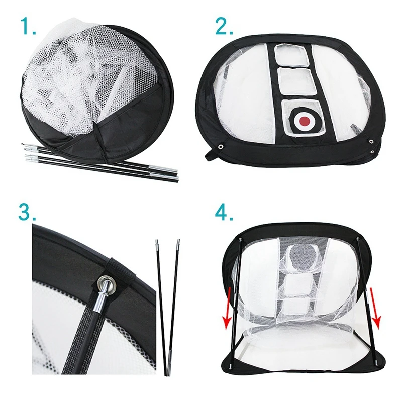 

Nylon Golf Practice Net Indoor Outdoor Chipping Pitching Cages Mats Practice Easy Net Golf Training Aids