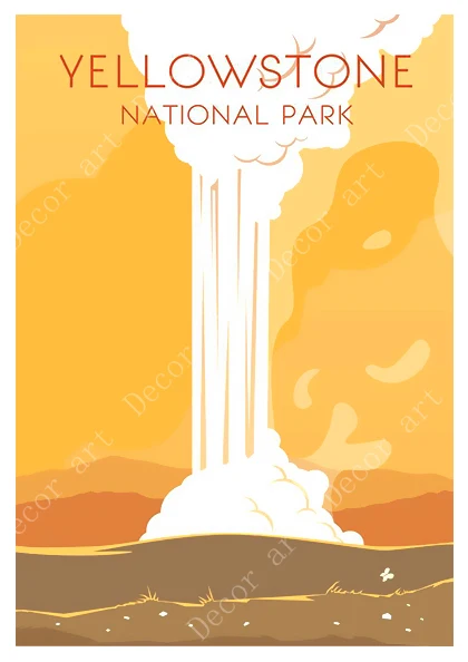 Американский Йеллоустоун национальный парк дорожные холщовые картины винтажный
