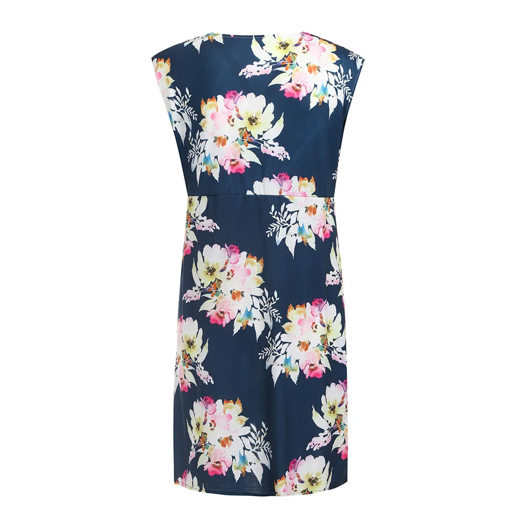

40# Pregnant Maternity Dress Women Floral Print Sleeveless Dress Nursing Pregnancy Summer Casual Dresses