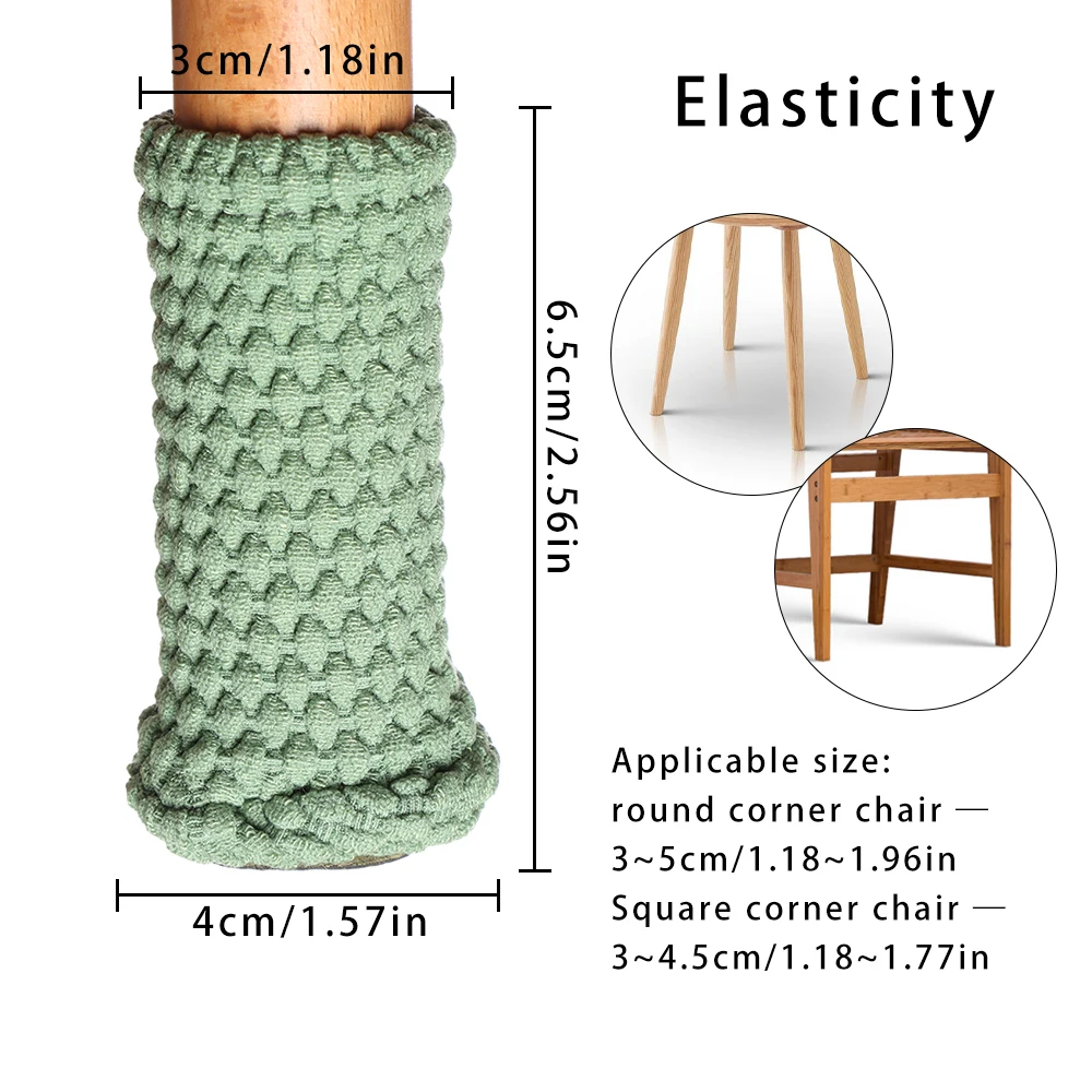 

4Pcs Chair Leg Covers Thicken Table Foot Socks Solid Cover Floor Protectors Non-Slip Chair Socks for Furniture Home Decor