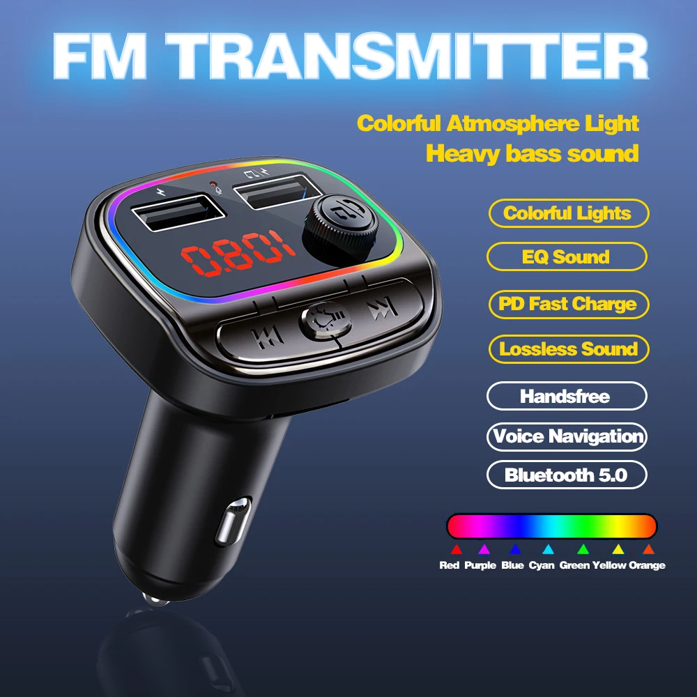 FM-трансмиттер KEBIDUMEI автомобильный с поддержкой Bluetooth 5 0 и быстрой зарядки |