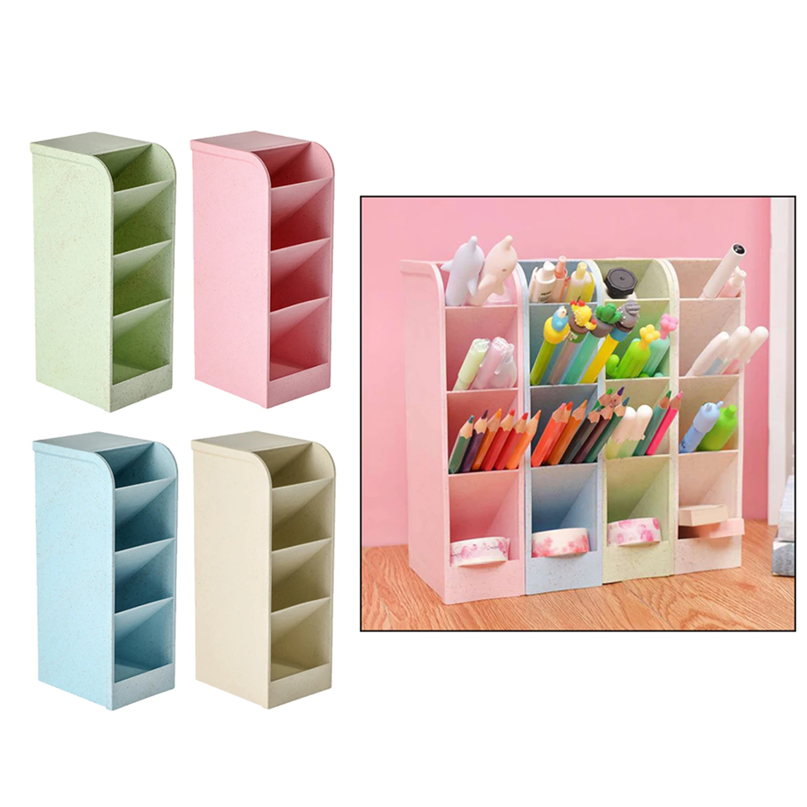 

Large Capacity Pen Storage Holder for Office Teacher School Home Markers Rulers Erasers Paint Brushes Supplies