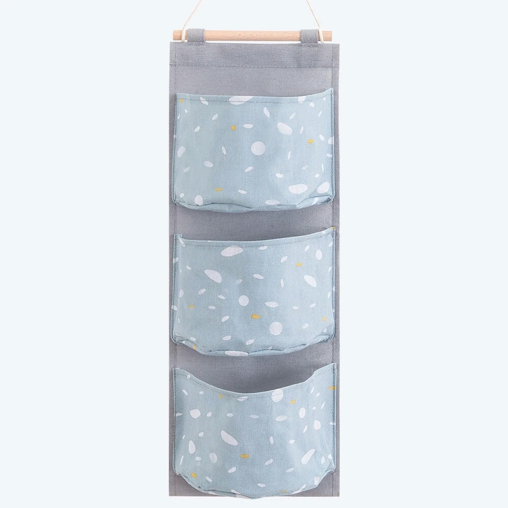 Light blue (1pc) Новинка, 3 кармана, подвесная сумка для хранения, дверь, задняя стенка, прикроватный шкаф, продуктовые подвесные Органайзеры - Цвет: Light blue (1pc)