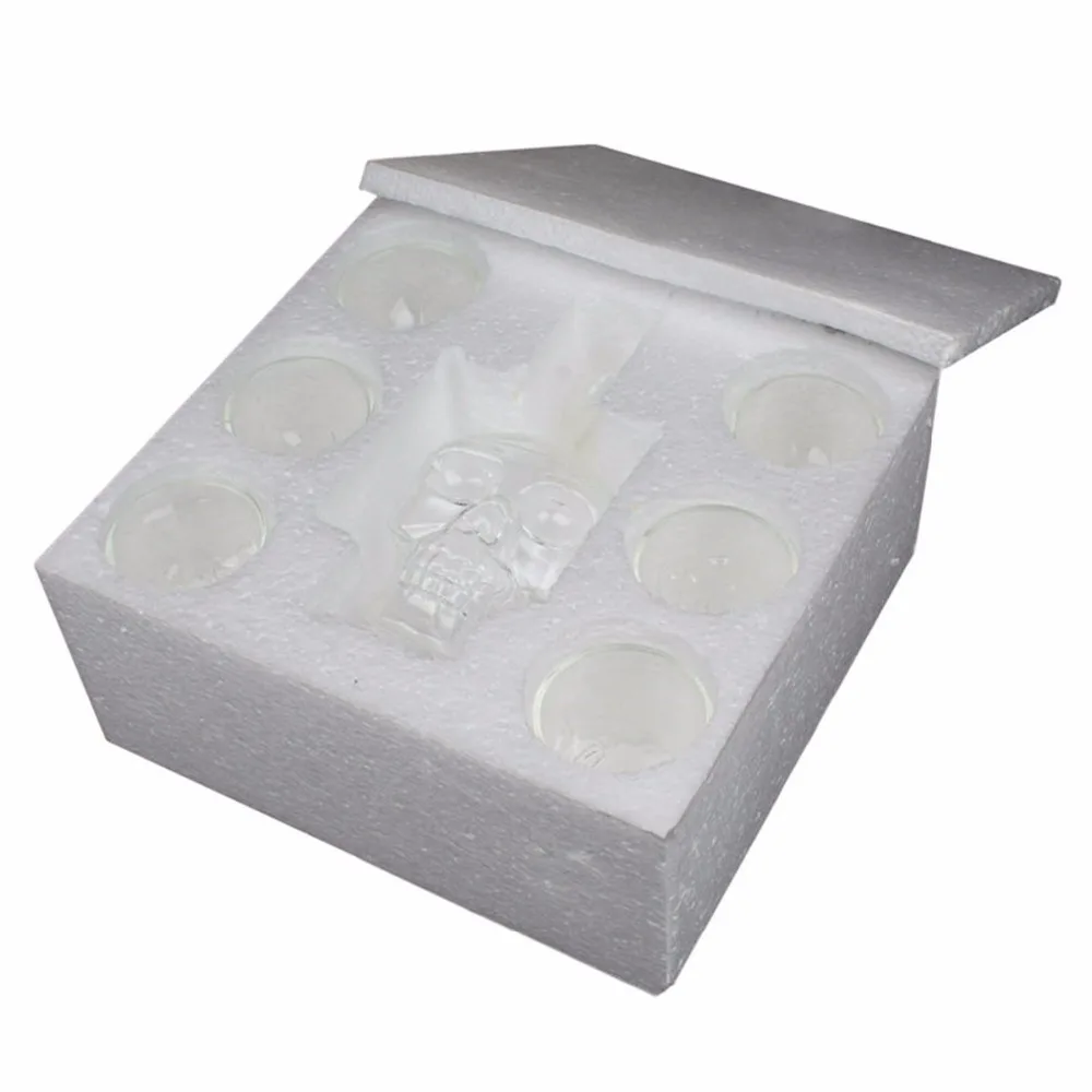 Прозрачный череп бутылки стакана комплект 1 шт. 700 мл с украшением в виде