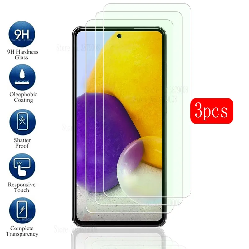 

3pcs protective glass for samsung galaxy a72 a 72 72a phone screen protector for samsung a72 protection glass cover film 6.7''