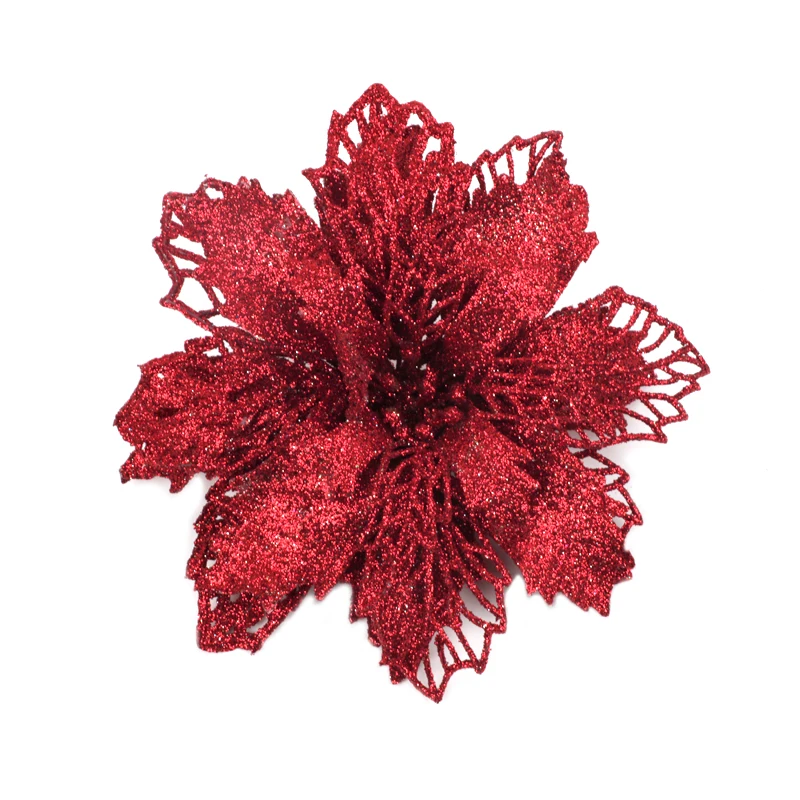 Искусственные Рождественские цветы поддельные украшения для рождественской