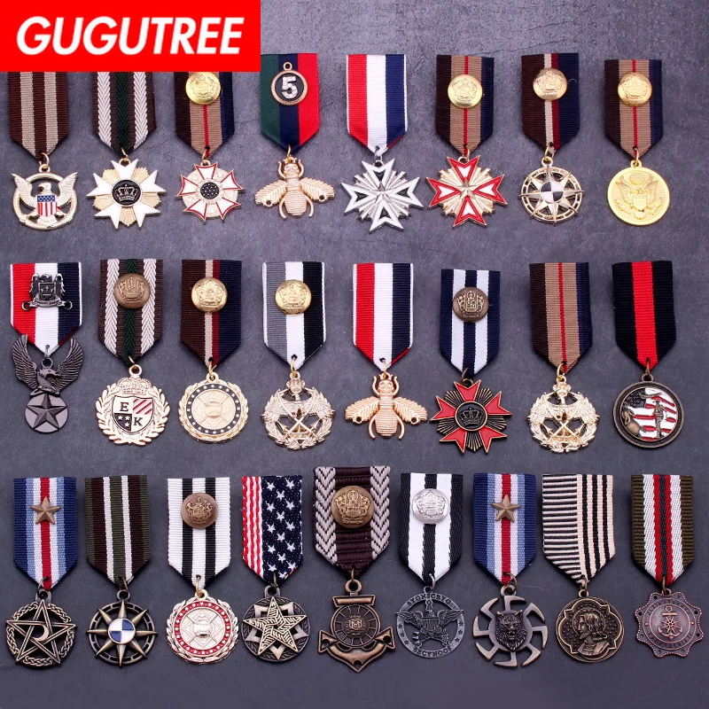 GUGUTREE брошь нагрудник армейский ранг Патчи металлические патчи значки аппликации