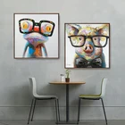 Изысканный цветок картина маслом на холсте Абстрактная живопись постеры с животными и принты лягушка, свинья настенные картины для Kidsroom Гостиная Куадрос домашний декор