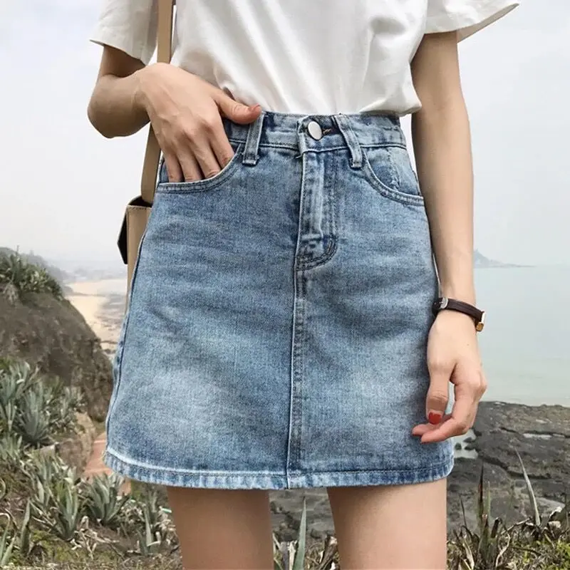 

S-xl,2xl,3xl,4xl,5xl 2021 Summer a Line High Waist Denim Shorts Skirts Plus Size Female Shorts Jeans for Women (e0952)