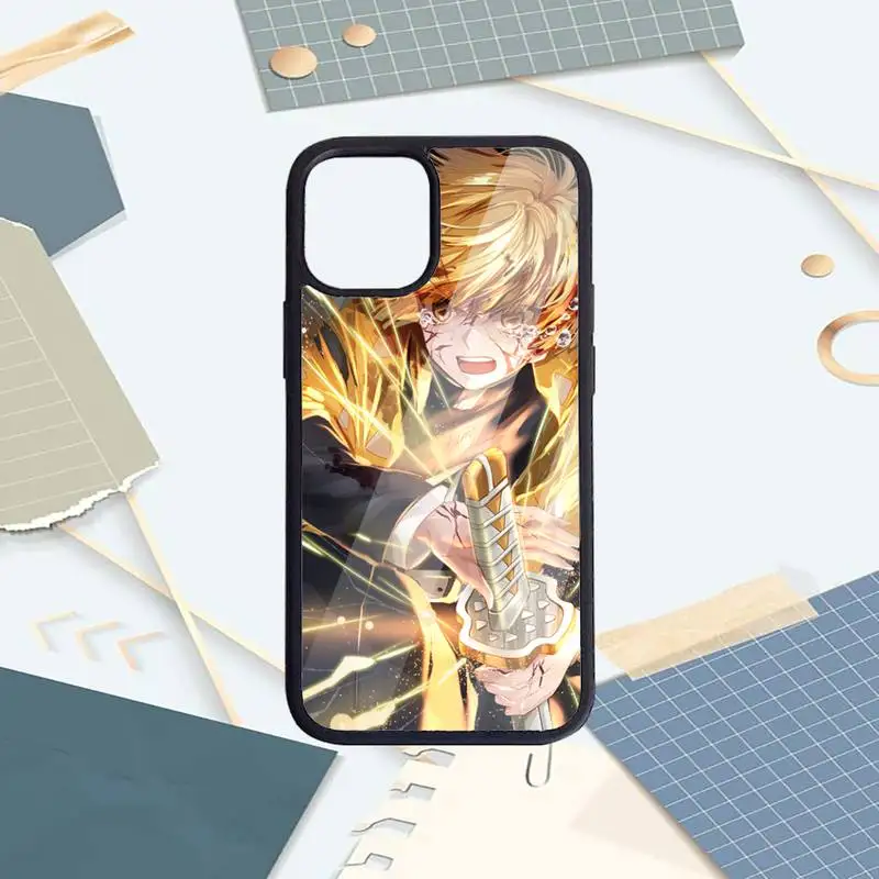 

Agatsuma Zenitsu anime demon slayer Phone Case PC for iPhone 11 12 pro XS MAX 8 7 6 6S Plus X 5S SE 2020 XR Luxury brand funda