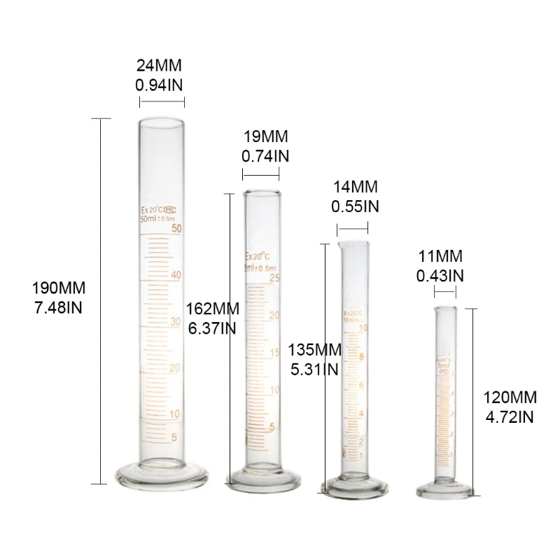 

Стеклянный мерный цилиндр с одной метрической шкалой, класс А, допуск ± 0,50 мл, лабораторный измерительный носик для химической промышленнос...