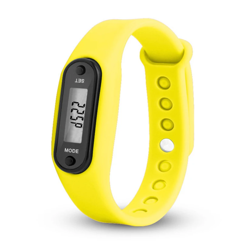 Mini Plastic Pedometer Bracelet Digital LCD Display Multicolor Silicone Wristband Calorie Calculator Distance | Электроника