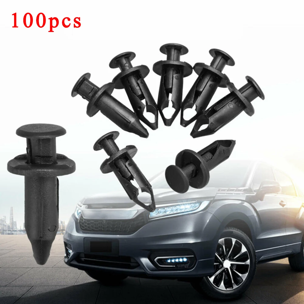 

100Pcs Fender Clips Body Rivet ATV Parts For Polaris Sportsman Rangers Rzr Black Vehicle Door Trim Panel Retainer Fastener Clips