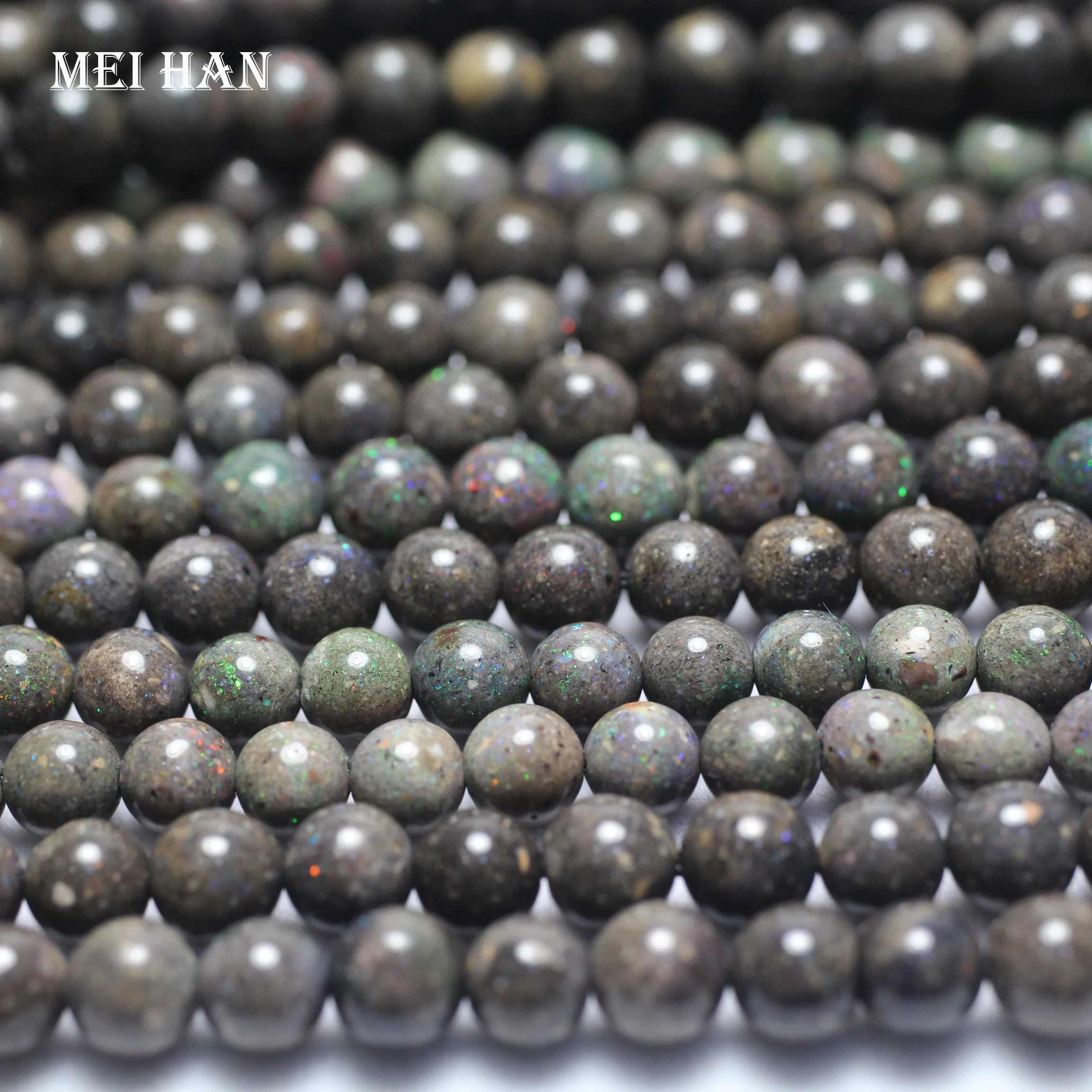 Механ Бесплатная доставка (1 нить) натуральный 6-6 8 мм Австралийский черный опал